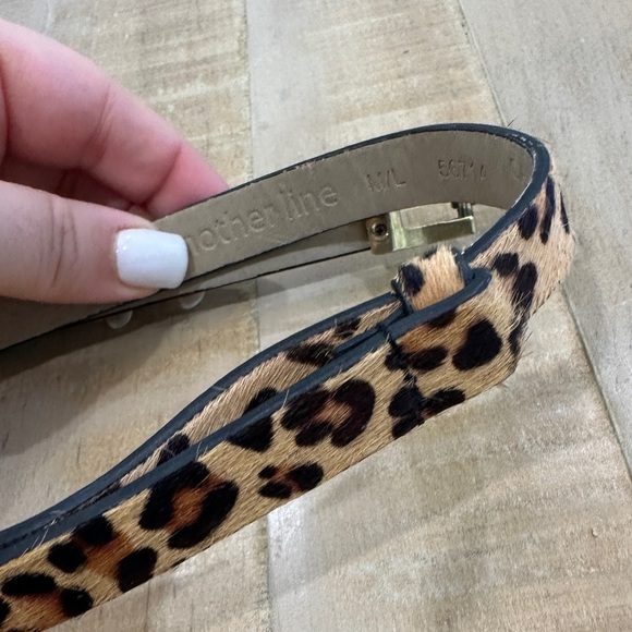 Another line women’s calf hair leather belt print animal print adjustable slide - Picture 9 of 10